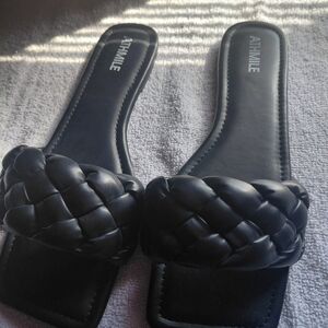 Women's Black Braided Sandals
